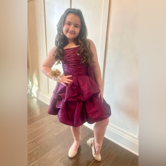 Dorissa Girls Size 10 Pink Ruffled Tulle Skirt Special Occasion Dress - Picture 8 of 9